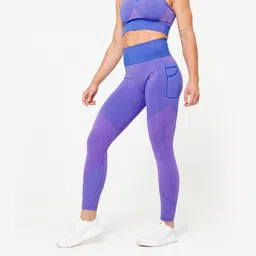 Women's Seamless Leggings - Blue/Pink-image-94