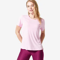 Women Gym Sports T-Shirt - Light Pink-image-26