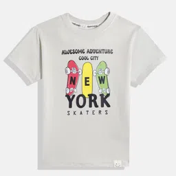 Happy Faces Boys Pure Cotton Typography & Graphic Printed T-shirt-picture-10