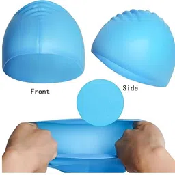 spocco | Kids Swimming Kit with 1 Swimming Shorts | Costume | Trunk Swimming 1 Anti Fog Swimming Goggles 1 Silicone Swimming Cap 1 Nose Clip 2 Ear Plugs (5-8 Yrs) | 58 Blue image 3