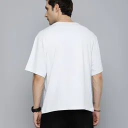 r.code by the roadster life co. The Roadster Lifestyle Co.Men Graphic Printed Round Neck Cotton Oversized T-Shirt image 3