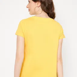 Mast & Harbour Yellow & Red Printed Pure Cotton T-shirt image 5