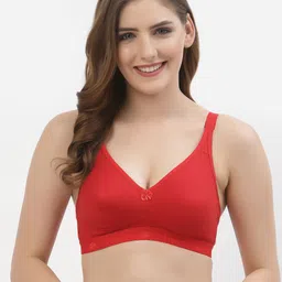 Floret Pack of 2 Beige & Red Solid Non-Wired Non Padded T-shirt Bra T3050 image 2