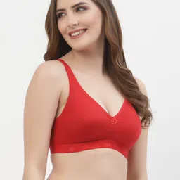 Floret Pack of 2 Beige & Red Solid Non-Wired Non Padded T-shirt Bra T3050 image 3