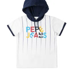 Pepe Jeans Boys Printed Hooded Cotton T-shirt-picture-35