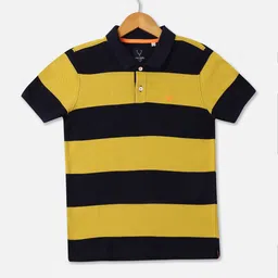 Allen Solly Junior Boys Striped Polo Collar Pure Cotton T-shirt-picture-51