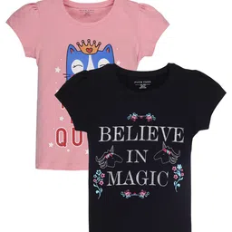 PLUM TREE Girls Pack Of 2 Printed Cotton T-shirts-picture-43
