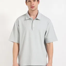 Calvin Klein Jeans Men Self Design Polo Collar Cotton Oversized T-shirt-picture-30
