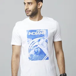 Celio Mumbai Indians Printed Knitted Cotton T-Shirt-picture-23