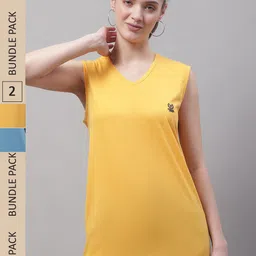 mack jonney VIMAL JONNEY Pack Of 2 V-Neck Gym T-shirt-picture-17