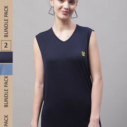 mack jonney VIMAL JONNEY Pack Of 2 V-Neck Gym T-shirt-picture-22
