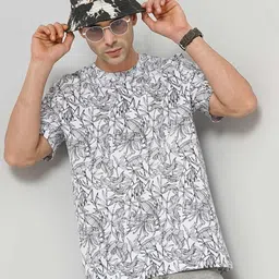 Celio Tropical Printed Round Neck Cotton T-shirt-picture-19