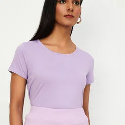 max Round Neck Pure Cotton T-shirt-image-57