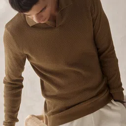Andamen Self Design Polo Collar Cotton T-shirt image 1