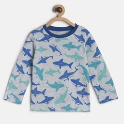 MINI KLUB Boys Grey Camouflage Printed Pockets T-shirt image 1