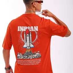 The Indian Garage Co Men Typography Printed Oversized T-shirt image 1
