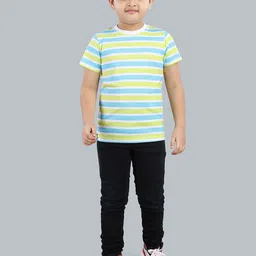 3PIN Boys Striped Round Neck Short Sleeves  Cotton T-shirt-image-98
