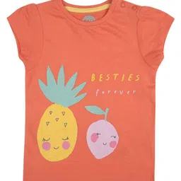 mothercare Girls Graphic Printed Cap Sleeve Pure Cotton Casual T-shirt-picture-18