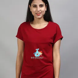 SillyBoom Graphic Printed Pregnancy Feeding T-Shirt-picture-30