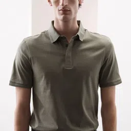 Marks & Spencer Men Solid Pure Cotton T-shirt image 1
