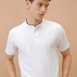 KETCH White Henley Neck Relaxed Fit T-shirt-picture-28