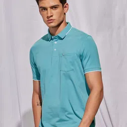 Red Flame Polo Collar Short Sleeves Pockets Cotton T-shirt-picture-27