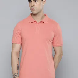 Mast & Harbour Pink Polo Collar Cotton T-shirt-picture-49