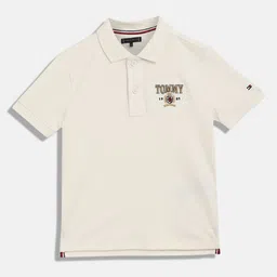 Tommy Hilfiger Boys Solid Polo Collar Cotton T-shirt-image-55