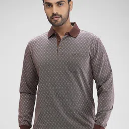 ColorPlus Men Checked Polo Collar Pockets T-shirt-picture-27