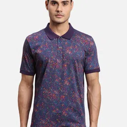 ColorPlus Ethnic Printed Polo Collar Short Sleeves Cotton T-shirt-picture-41