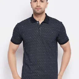 WILD WEST Geometric Printed Polo Collar Cotton T-shirt-picture-35