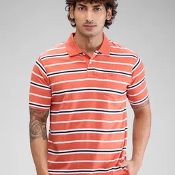 ColorPlus Men Striped Polo Collar Pockets T-shirt-picture-40