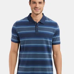 Jockey Men Striped Polo Collar Pockets T-shirt image 1