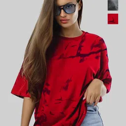 Leotude Women Printed Pockets T-shirt-image-7