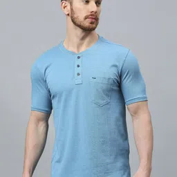 Klub Fox Men Henley Neck Pockets T-shirt-picture-32