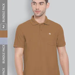 LUX NITRO Pack Of 2 Polo Collar Anti Odour Casual Cotton Blend T-shirts-picture-25