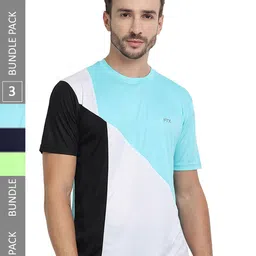 FTX Pack Of 3 Colourblocked Round Neck Dry-Fit Sports T-shirt image 1