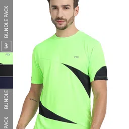 FTX Pack Of 3 Colourblocked Round Neck Dry-Fit Sports T-shirt-picture-14