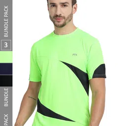 FTX Pack Of 3 Colourblocked Round Neck Dry Fit Sports T-shirt-picture-11