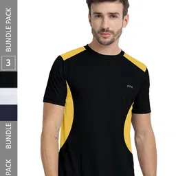 FTX Pack Of 3 Colourblocked Round Neck Dry-Fit Sports T-shirt-picture-38