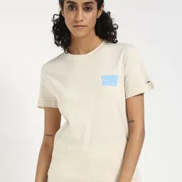 Tommy Hilfiger Women Typography Pockets T-shirt-image-67