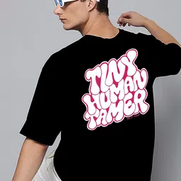 Harvard Typography Round Neck Drop-Shoulder Sleeves Oversized Cotton T-Shirt-picture-39