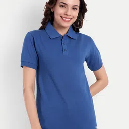 GAB Women Polo Collar Pure Cotton Pockets T-shirt-picture-20