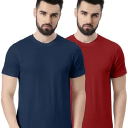 VEIRDO Pack Of 2 Round Neck Cotton T-shirts-picture-54