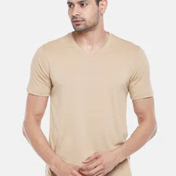 BYFORD by Pantaloons Men Khaki Pure Cotton T-shirt-picture-37