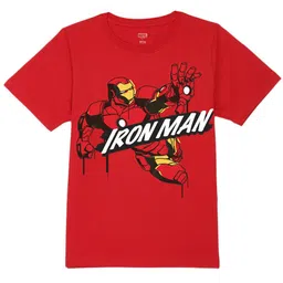 Marvel by Wear Your Mind Boys Iron Man Printed Pure Cotton T-shirt-image-55