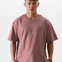The Souled Store Mauve Round Neck Pure Cotton Oversized T-shirt-picture-40