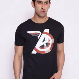 Marvel by Wear Your Mind Men Black White Avengers Printed Pure Cotton T-shirt-picture-33