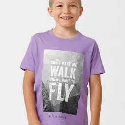 KATE & OSCAR Boys Typography Printed Cotton T-shirt-picture-40