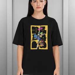 HELLCAT Women Graphic Printed Oversized Casual T-shirt-image-55
